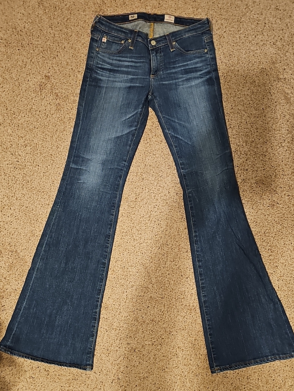 AG (Adriano Goldschmied) Dark Washed Blue Flare Jeans